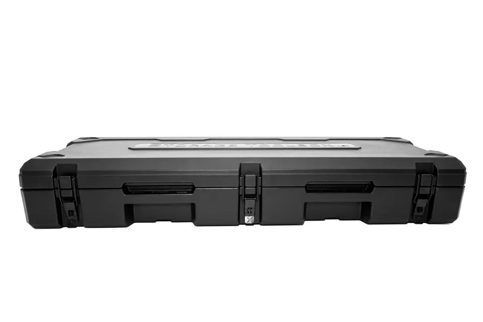 70 LITRE UNIVERSAL TOOL STORAGE CARGO BOX WITH BRAKETS ROOF RAILS RACK 130 CM